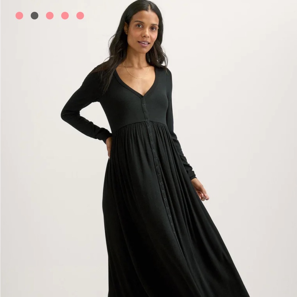Hatch Collection super soft rib knit Maternity/nursing dress, worn once, black